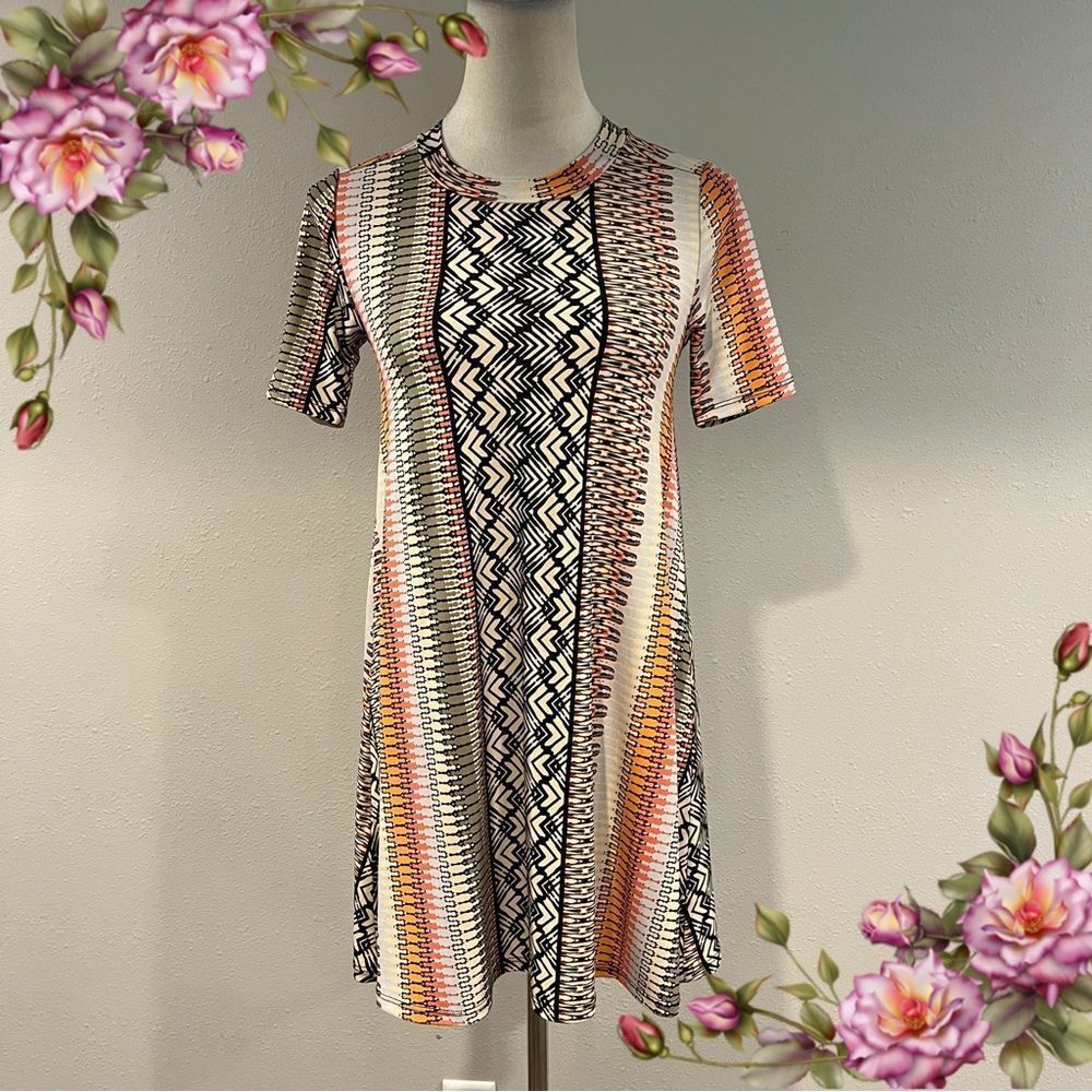 BCBGeneration Multicolor Geometric Pattern short … - image 1